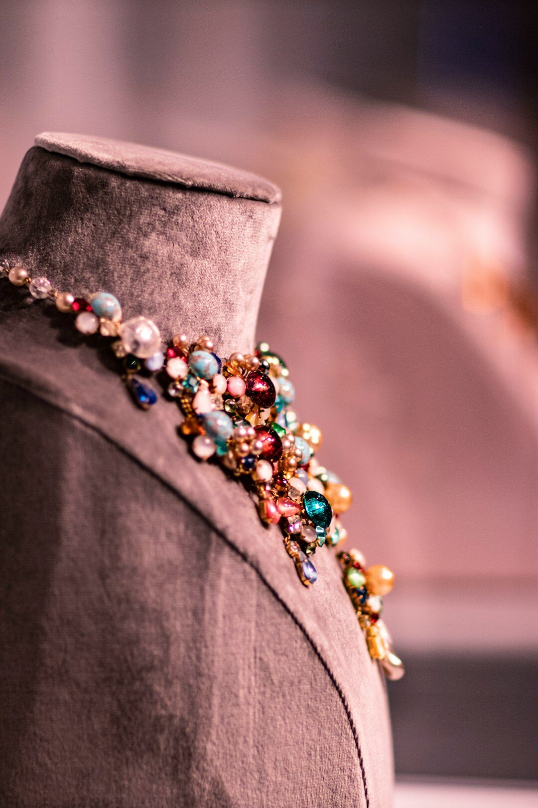 luxury diamond necklace closeup