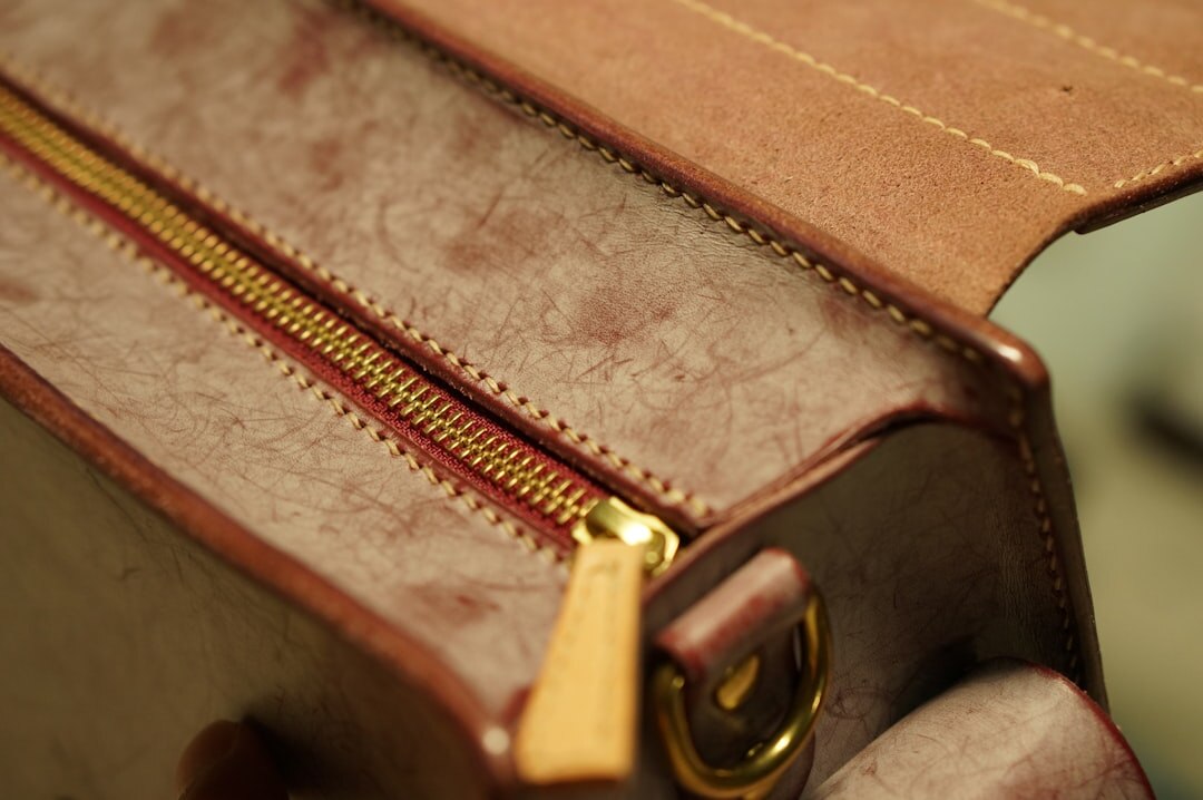 luxury leather bag close up