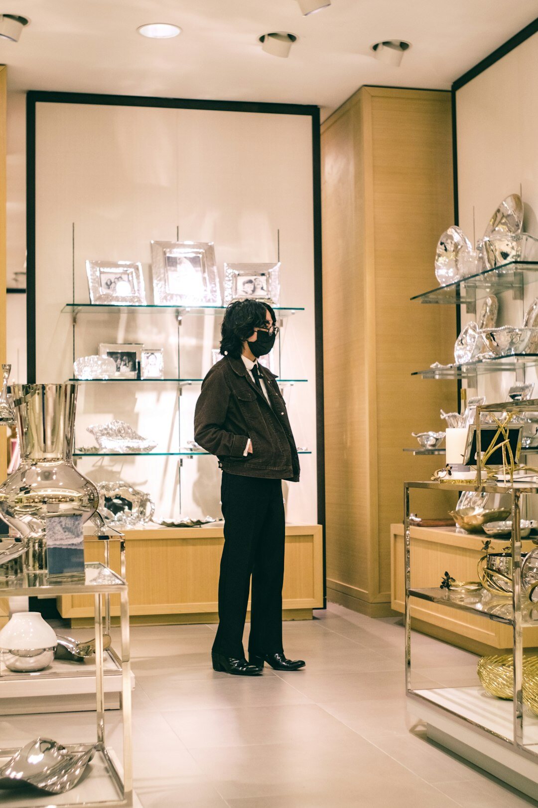 luxury store interior with displays